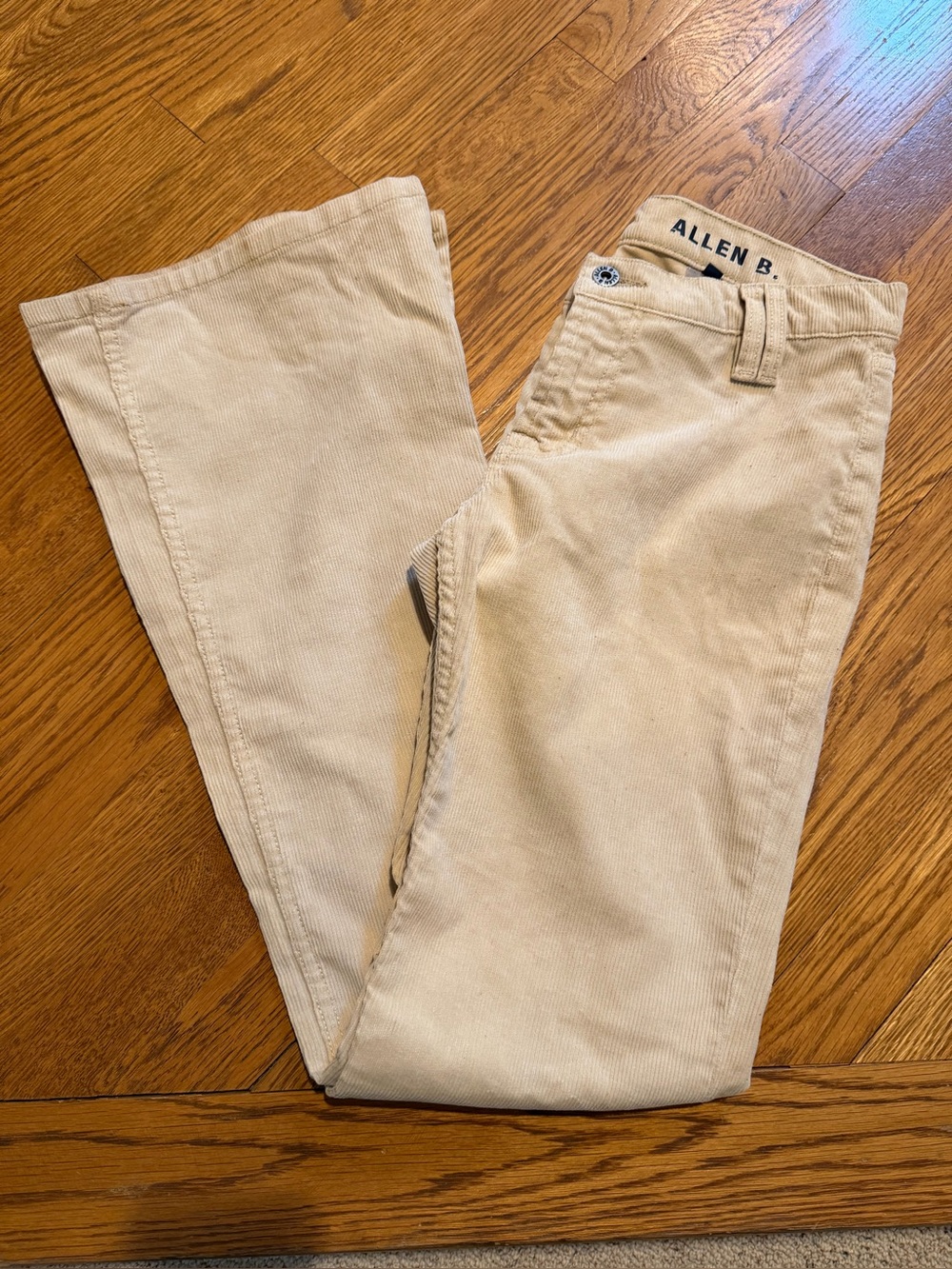 Vtg Y2K Allen B. By Allen Schwartz Cream Corduroy Pants - waist 29